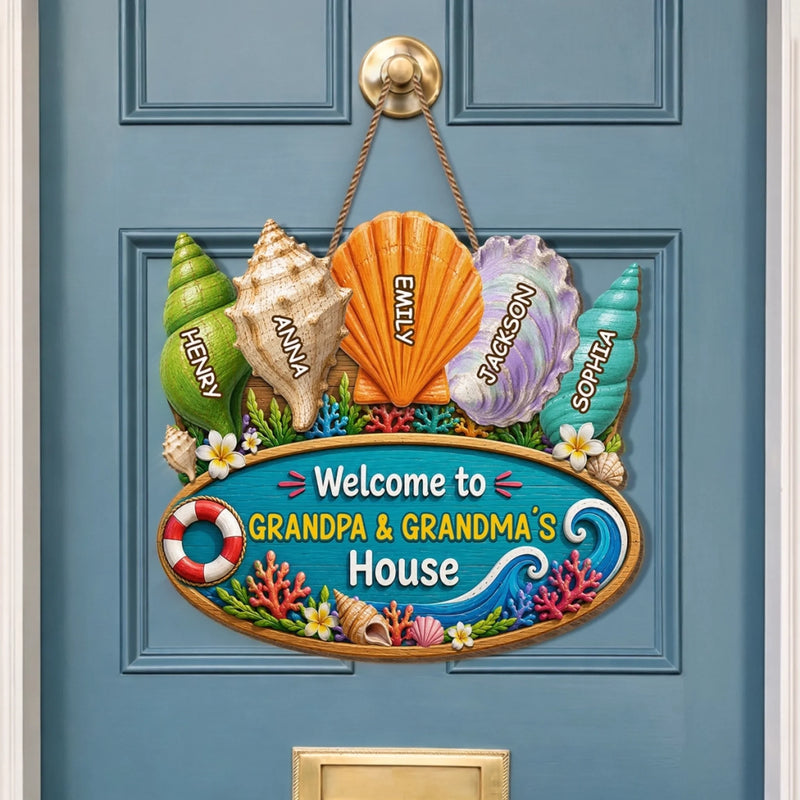 Custom Poolside Wood Sign - Personalized Summer Vacation And Travel Gifts For Grandma, Grandpa - Making Waves Together