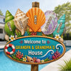 Custom Poolside Wood Sign - Personalized Summer Vacation And Travel Gifts For Grandma, Grandpa - Making Waves Together