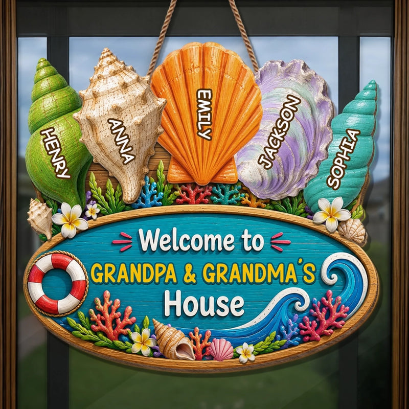Custom Poolside Wood Sign - Personalized Summer Vacation And Travel Gifts For Grandma, Grandpa - Making Waves Together