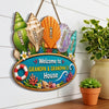 Custom Poolside Wood Sign - Personalized Summer Vacation And Travel Gifts For Grandma, Grandpa - Making Waves Together