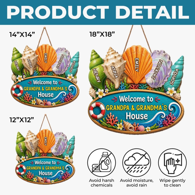 Custom Poolside Wood Sign - Personalized Summer Vacation And Travel Gifts For Grandma, Grandpa - Making Waves Together