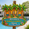 Custom Poolside Wood Sign - Personalized Summer Vacation And Travel Gifts For Grandma, Grandpa - Grandkids Pool Party