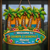 Custom Poolside Wood Sign - Personalized Summer Vacation And Travel Gifts For Grandma, Grandpa - Grandkids Pool Party