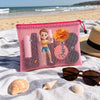 Custom Sandproof Mesh Beach Pouch - Personalized Summer Vacation And Travel Gifts For Women, Besties, Sisters, BFF - Salt Air Happy Soul