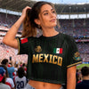 Custom Women's Mexico World Football Jersey Crop Tee - Personalized Birthday Gifts For Football Lovers, Sports Fans, Sports Lovers - Viva Mexico With A Sassy Twist