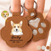 Custom Photo Leather Pet Hair Keychain - Personalized Pet Memorial Sympathy Gifts For Dogs, Cats - Love Never Leaves