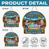 Custom Poolside Wood Sign - Personalized Summer Vacation And Travel Gifts For Mom, Dad, Kids - Pool Time Together