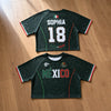 Custom Women's Mexico World Football Jersey Crop Tee - Personalized Birthday Gifts For Football Lovers, Sports Fans, Sports Lovers - Top Bins Or Nothing, Coach