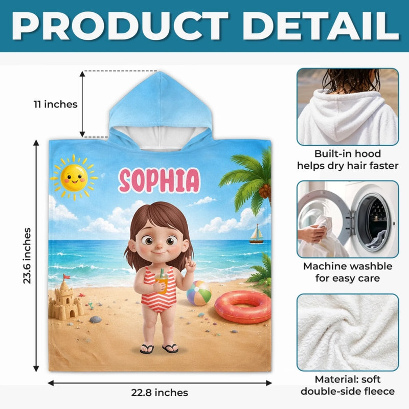 Custom Poncho Beach Towel - Personalized Summer Vacation And Travel Gifts For Women, Men, Kids - Find Me At The Beach