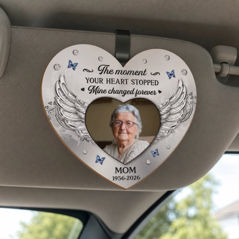 Custom Car Visor Clip - Personalized Memorial Sympathy Gifts For Loss Of Mom, Dad - Loved More Than Ever
