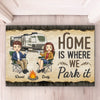 Custom Home Decor Decorative Mat - Personalized Anniversary Wedding Camping Gifts For Campers, Husband And Wife, Him And Her - Home Is Where We Park It
