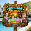 Custom Poolside Wood Sign - Personalized Summer Vacation And Travel Gifts For Mom, Dad, Kids - Making Waves Daily