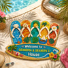 Custom Shaped Doormat - Personalized Summer Vacation And Travel Gifts For Grandma, Grandpa - Beach Days With Grandkids