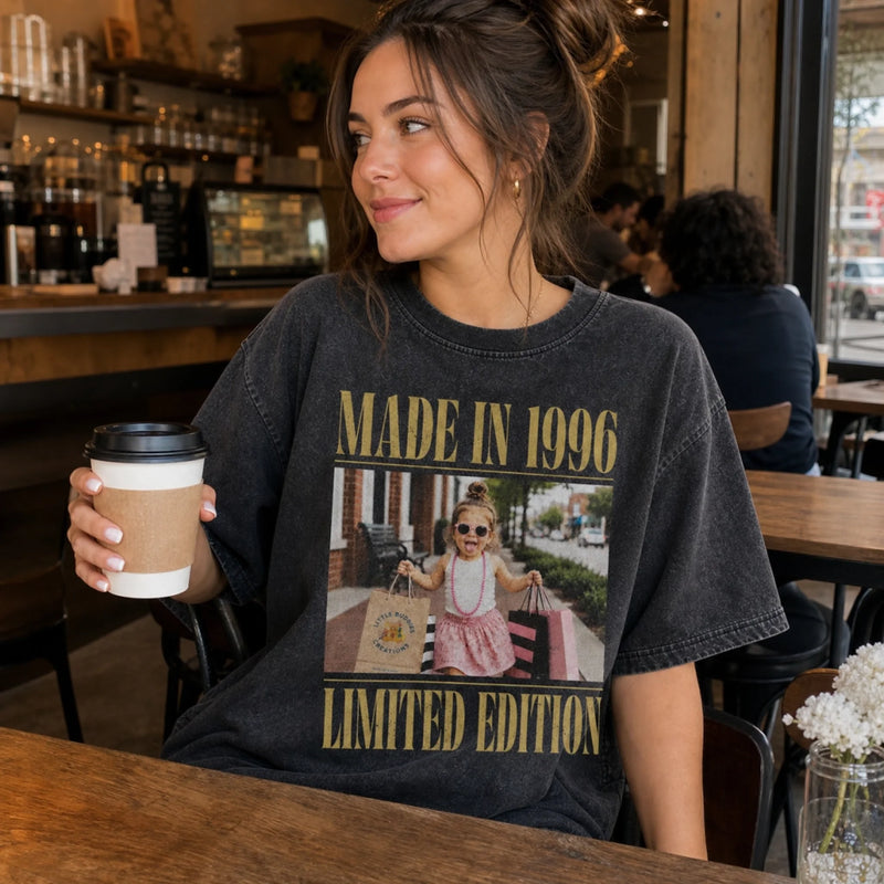 Custom Photo Washed Cotton T-shirt - Personalized Birthday Gifts For Men, Women - Too Iconic To Be Replicated