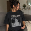 Custom Photo Washed Cotton T-shirt - Personalized Birthday Gifts For Men, Women - Main Character Since Day One