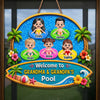 Custom Poolside Wood Sign - Personalized Summer Vacation And Travel Gifts For Grandma, Grandpa - Splash Laugh Repeat