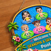 Custom Poolside Wood Sign - Personalized Summer Vacation And Travel Gifts For Grandma, Grandpa - Splash Laugh Repeat