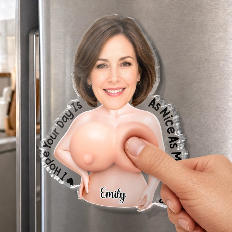 Custom Photo Squishy Acrylic Fridget Magnet - Personalized Anniversary Wedding Gifts For Husband And Wife, Him And Her - Thanks For All The Orgasms