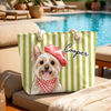 Custom Summer Beach Bag - Personalized Birthday Gifts For Dog Cat Lovers, Dog Dad And Mom, Cat Owners - Sunny Paws Happy Days