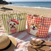 Custom Summer Beach Bag - Personalized Birthday Gifts For Dog Cat Lovers, Dog Dad And Mom, Cat Owners - Sunny Paws Happy Days