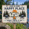 Custom Home Decor Metal Sign - Personalized Birthday Camping Gifts For Campers, Husband And Wife, Him And Her - Happy Campers Only