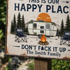 Custom Home Decor Metal Sign - Personalized Birthday Camping Gifts For Campers, Husband And Wife, Him And Her - Happy Campers Only