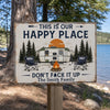 Custom Home Decor Metal Sign - Personalized Birthday Camping Gifts For Campers, Husband And Wife, Him And Her - Happy Campers Only