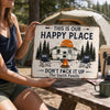 Custom Home Decor Metal Sign - Personalized Birthday Camping Gifts For Campers, Husband And Wife, Him And Her - Happy Campers Only