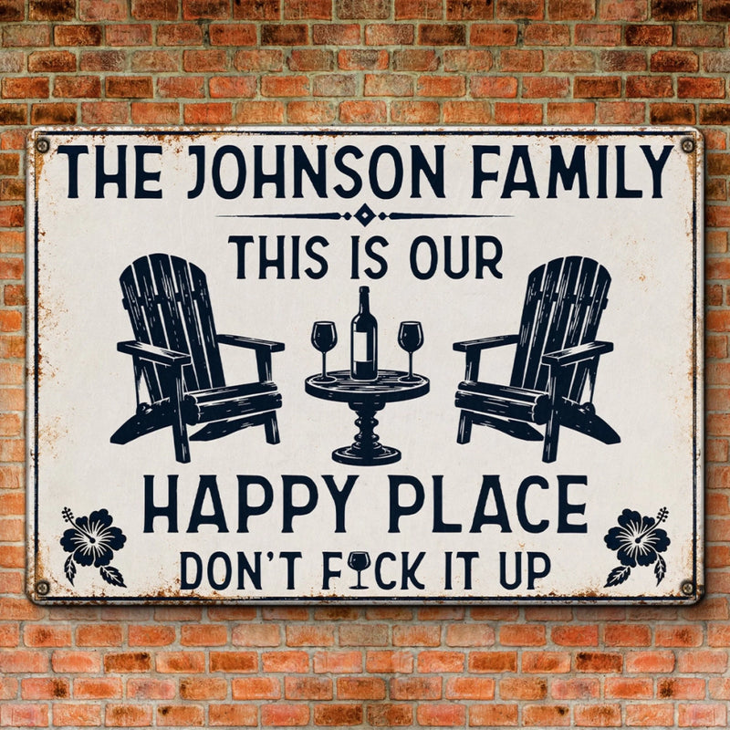 Custom Home Decor Metal Sign - Personalized  Summer Vacation And Travel Gifts For Husband And Wife, Him And Her - Our Favorite Escape