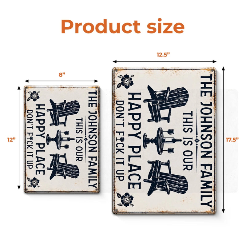 Custom Home Decor Metal Sign - Personalized  Summer Vacation And Travel Gifts For Husband And Wife, Him And Her - Our Favorite Escape