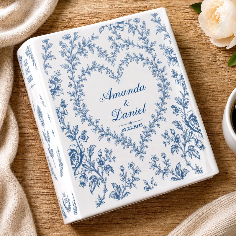 Custom Book Vase - Personalized Anniversary Wedding Gifts For Husband And Wife, Him And Her - Blooming With Endless Love