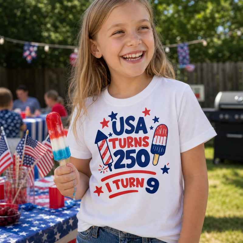Custom Kids T-shirt - Personalized America 250th Anniversary Gifts For Kids - Our Little Sparkler
