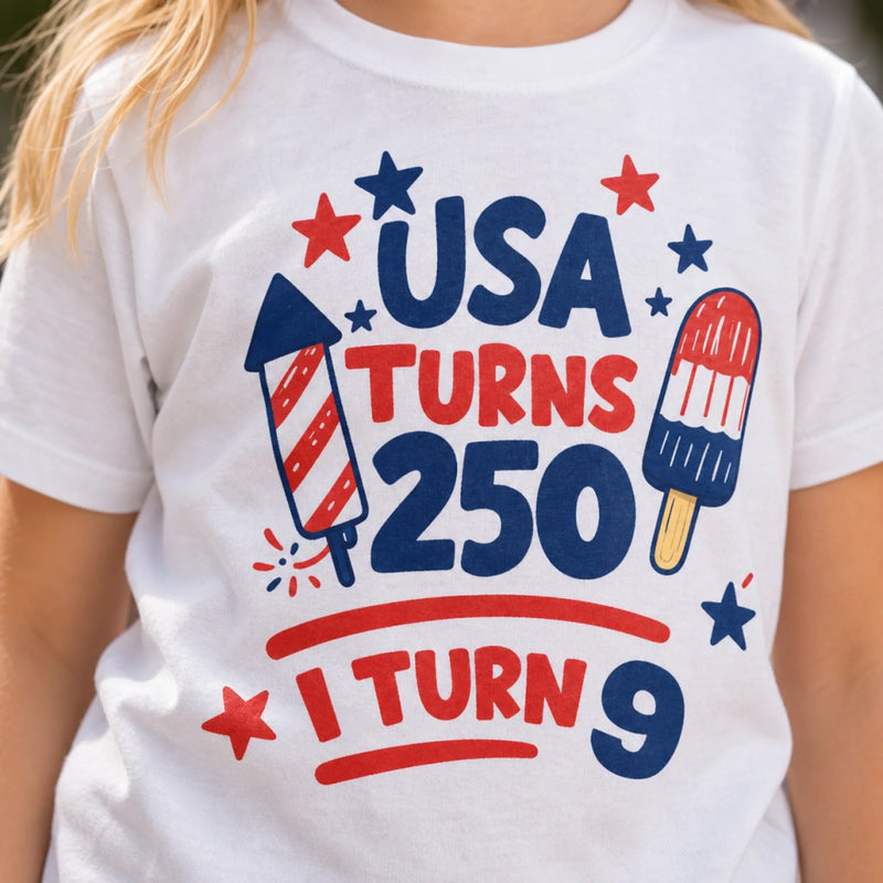 Custom Kids T-shirt - Personalized America 250th Anniversary Gifts For Kids - Our Little Sparkler