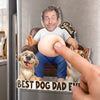 Custom Photo Dad Bod Belly Squishy Acrylic Fridge Magnet – Personalized Birthday Gifts For Dog Cat Lovers, Dog Dad, Cat Owners – Living His Best Life