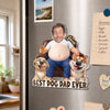 Custom Photo Dad Bod Belly Squishy Acrylic Fridge Magnet – Personalized Birthday Gifts For Dog Cat Lovers, Dog Dad, Cat Owners – Living His Best Life