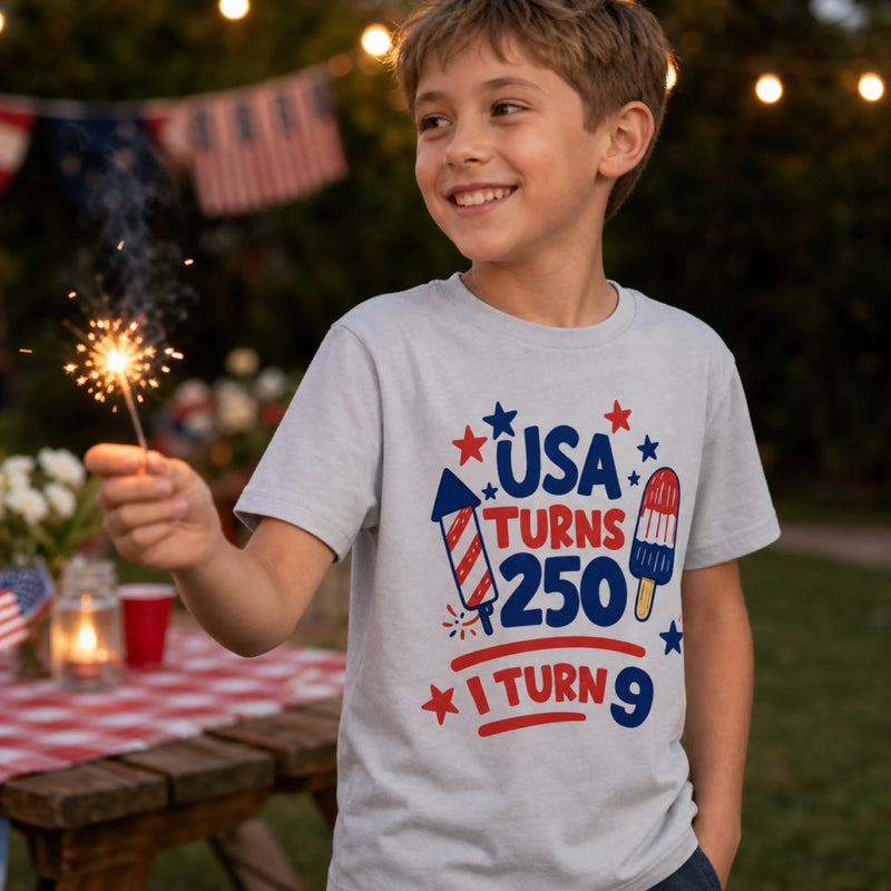 Custom Kids T-shirt - Personalized America 250th Anniversary Gifts For Kids - Our Little Sparkler