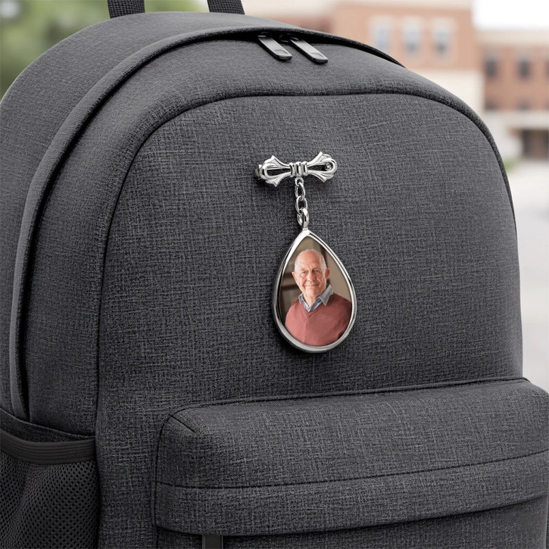 Custom Photo Teardrop Pin - Personalized Memorial Sympathy Gifts For Brides - A Love Remembered Forever