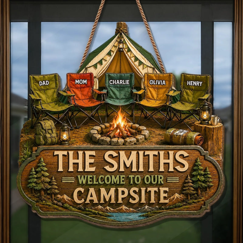Custom Wood Sign - Personalized Birthday Camping Gifts For Campers, Mom, Dad, Brother, Sister, Kids - Family Adventures