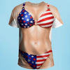 Custom Funny Patriotic T-shirt - Personalized Birthday Gifts For Men, Women - Freedom Never Looked So Hot
