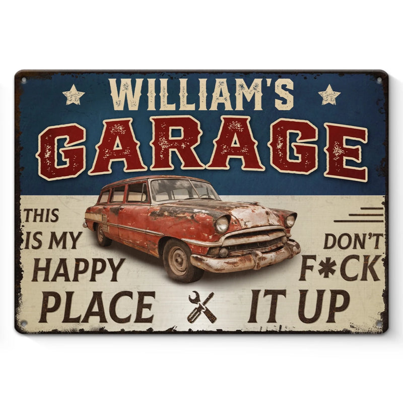 Custom Photo Home Decor Metal Sign - Personalized  Birthday Gifts For Men, Man Cave, Dad, Grandpa - Garage Therapy