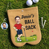 Custom Photo Flannel Golf Ball Bag Sack - Personalized Birthday Gifts For Golf Lovers, Sports Fans, Sports Lovers - Best Sack On The Green