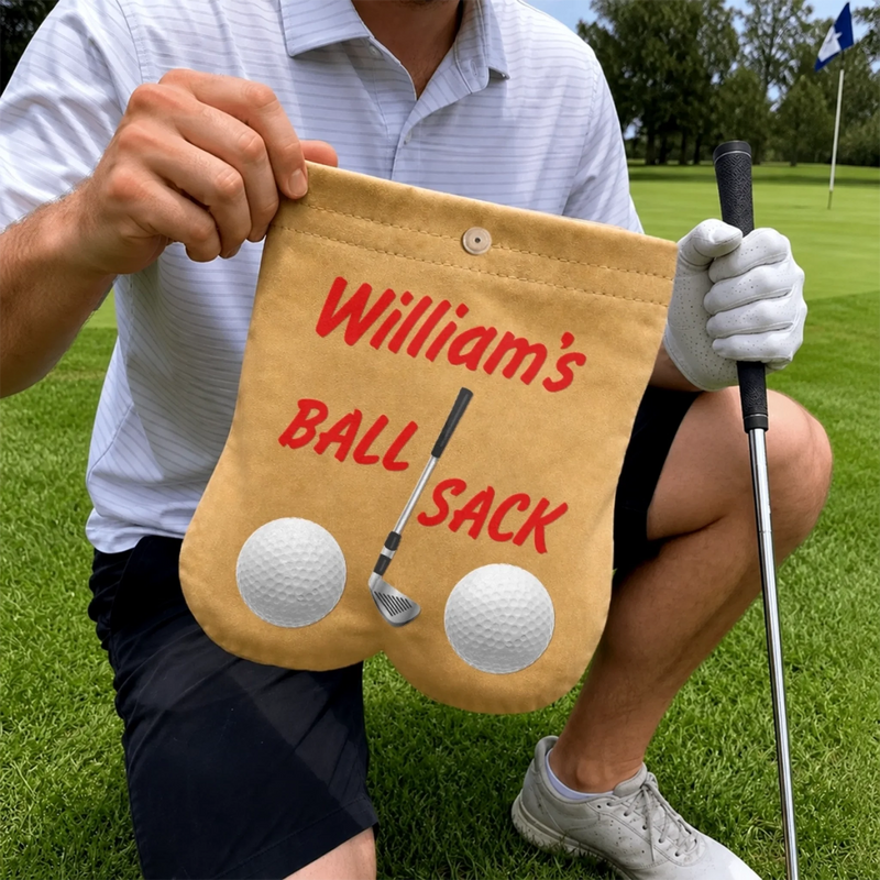 Custom Flannel Golf Ball Bag Sack - Personalized Birthday Gifts For Golf Lovers, Sports Fans, Sports Lovers - King Of The Golf Course