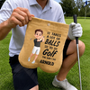 Custom Flannel Golf Ball Bag Sack - Personalized Birthday Gifts For Golf Lovers, Sports Fans, Sports Lovers - Just A Man And His Balls
