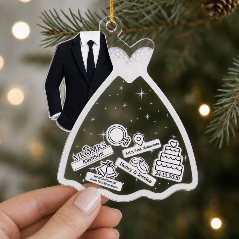 Custom 3 Layers Shaker Ornament - Personalized Anniversary Christmas Wedding Gifts For Husband And Wife, Him And Her - Making Memories Together