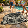 Custom Poolside Shaped Doormat - Personalized Summer Vacation And Travel Gifts For Mom, Dad, Brother, Sister, Kids - Welcome To Our Oasis