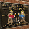 Custom Home Decor Metal Sign - Personalized  Anniversary Wedding Gifts For Husband And Wife, Him And Her - The Blueprint Of Chaotic Couples