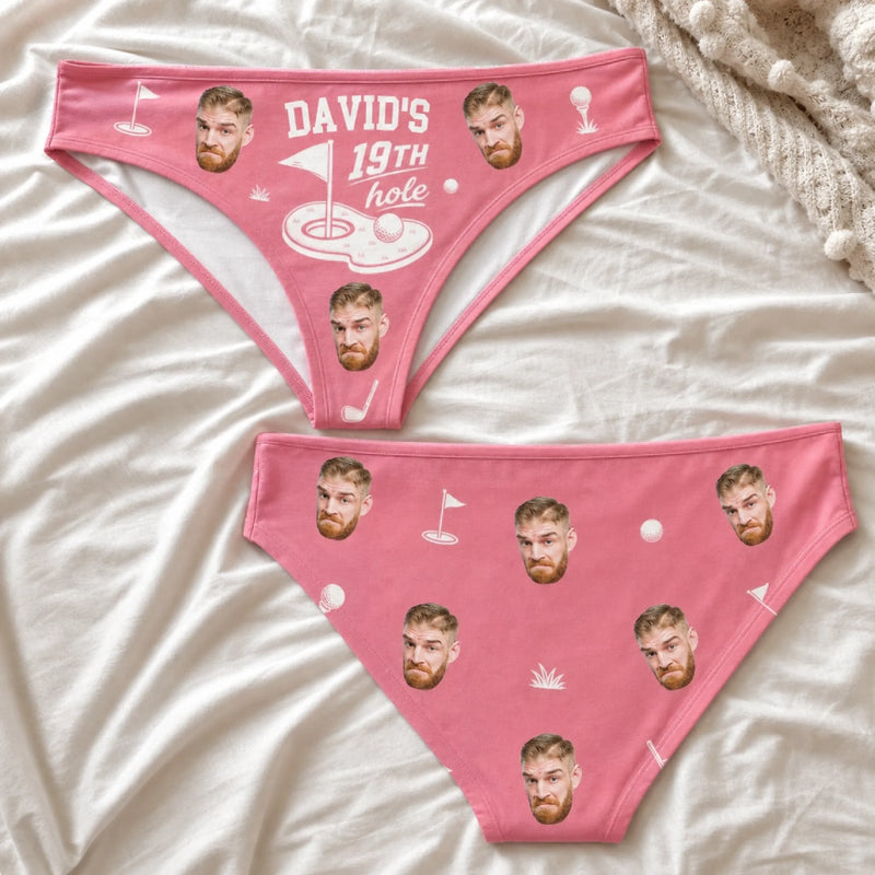 Custom Photo Women Briefs - Personalized Anniversary Wedding Gifts For Husband And Wife, Him And Her - The Luckiest Golfer In The World