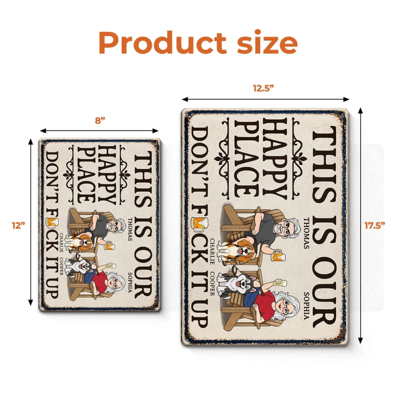Custom Home Decor Metal Sign - Personalized Summer Vacation And Travel Gifts For Husband And Wife, Him And Her, Dog Cat Lovers, Dog Dad And Mom - Together We Belong