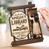 Custom 2-Layered Wooden Plaque - Personalized Bookish Gifts For Book Lovers, Bookworms, Readers - Cozy Reading Nook
