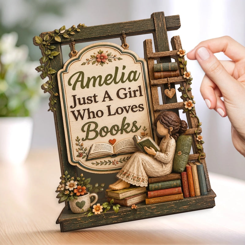 Custom 2-Layered Wooden Plaque - Personalized Bookish Gifts For Book Lovers, Bookworms, Readers - Books Bring Joy